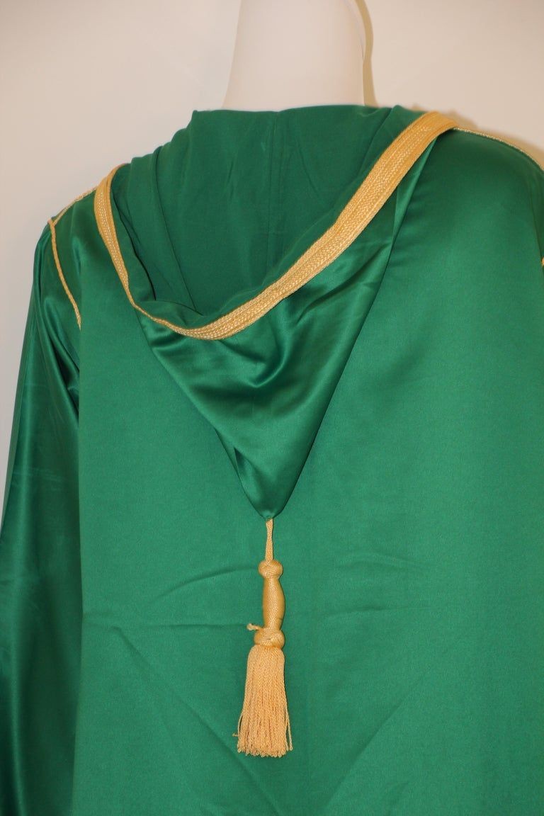 Moroccan Hooded Caftan Emerald Green Djellabah Kaftan