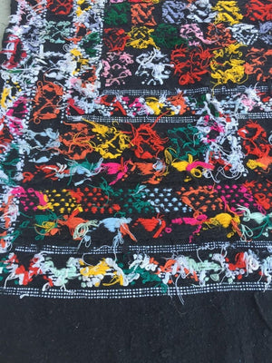Moroccan Vintage North African Black Tribal Kilim Rug