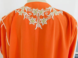 Moroccan Orange Kaftan Maxi Dress Caftan
