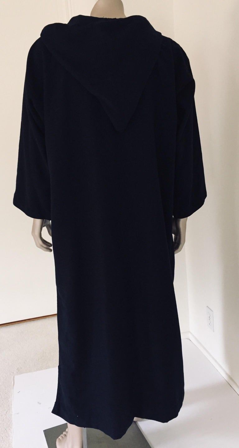 Moroccan Gentleman Hooded Blue Wool Djellaba