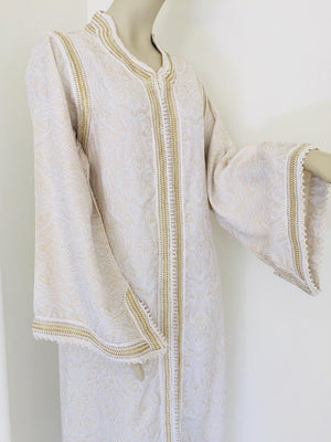 Moroccan White Kaftan Maxi Dress Caftan Size Large