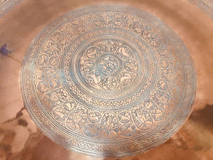 Indo Persian Tinned Copper Hanging Decorative Tray