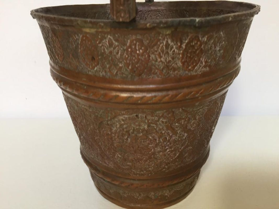 Moorish Mughal Metal Copper Vessel Bucket