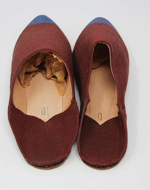 Moroccan Silk Slippers Burgundy