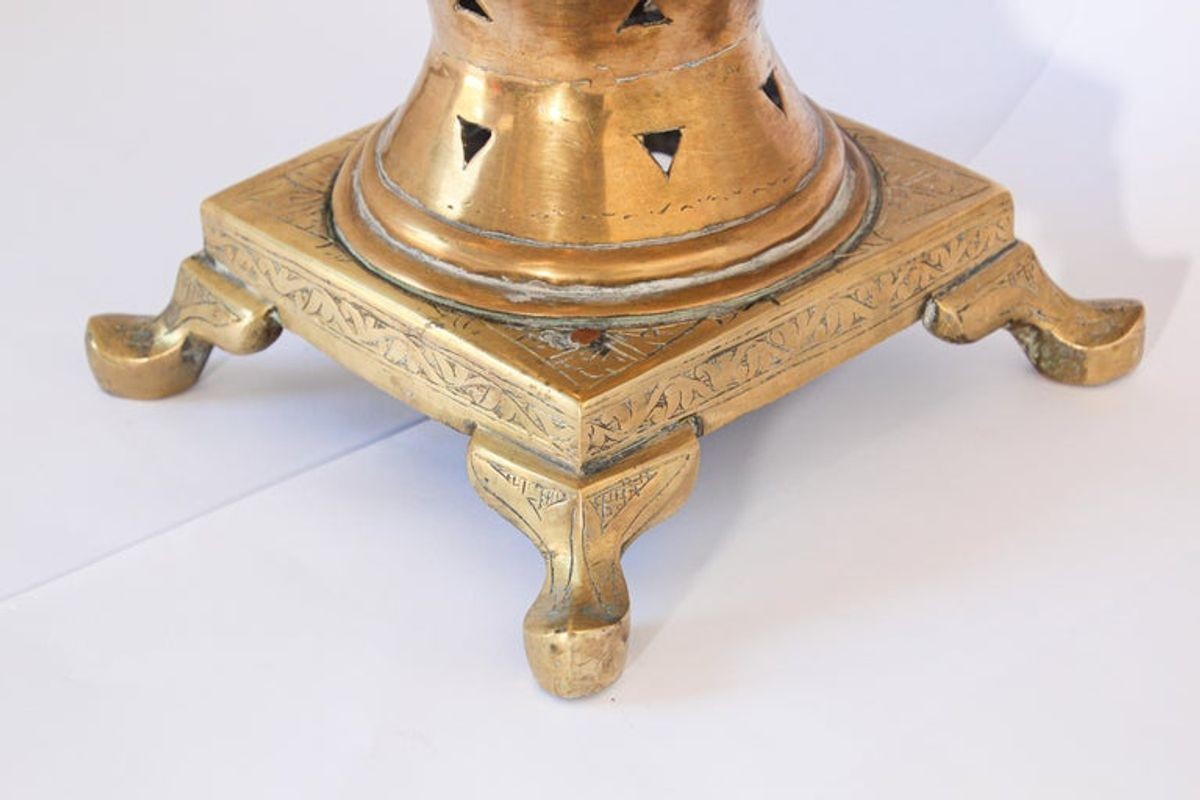 19th Century Handcrafted Mughal Brass Samovar in Moorish Style