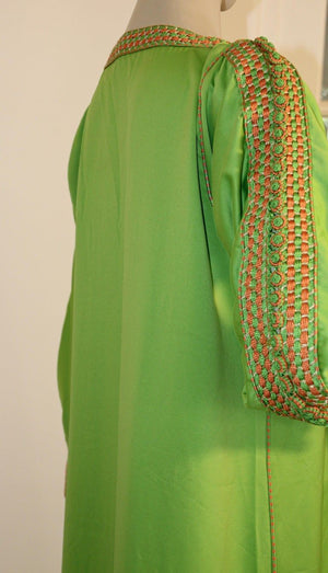 Moroccan Kaftan in Kelly Green