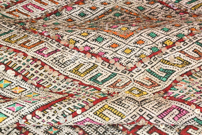 1950s Authentic Moroccan African Tuareg Wedding Runner Rug 15.5 ft long