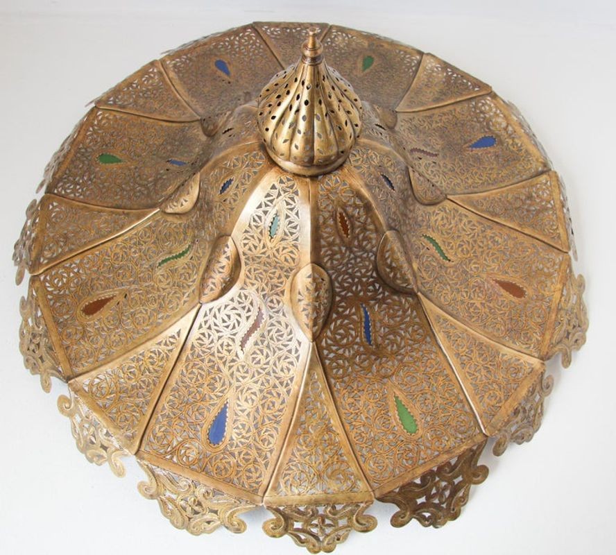 Moroccan Moorish Brass Pasha Chandelier