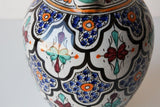 Moorish Ceramic Glazed Water Jug Handcrafted in Fez Morocco