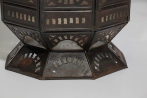 Moroccan Metal and Clear Glass Candle Lantern