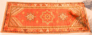 1960s Moroccan Vintage Orange Color Tribal African Pile Rug