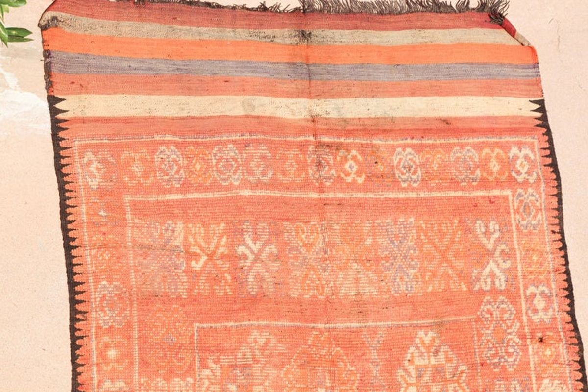 Vintage Moroccan Berber Tribal Wool Rug, 1960s, 6 x 11 Ft
