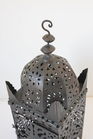 Large Moroccan Moorish Hurricane Metal Candle Lantern
