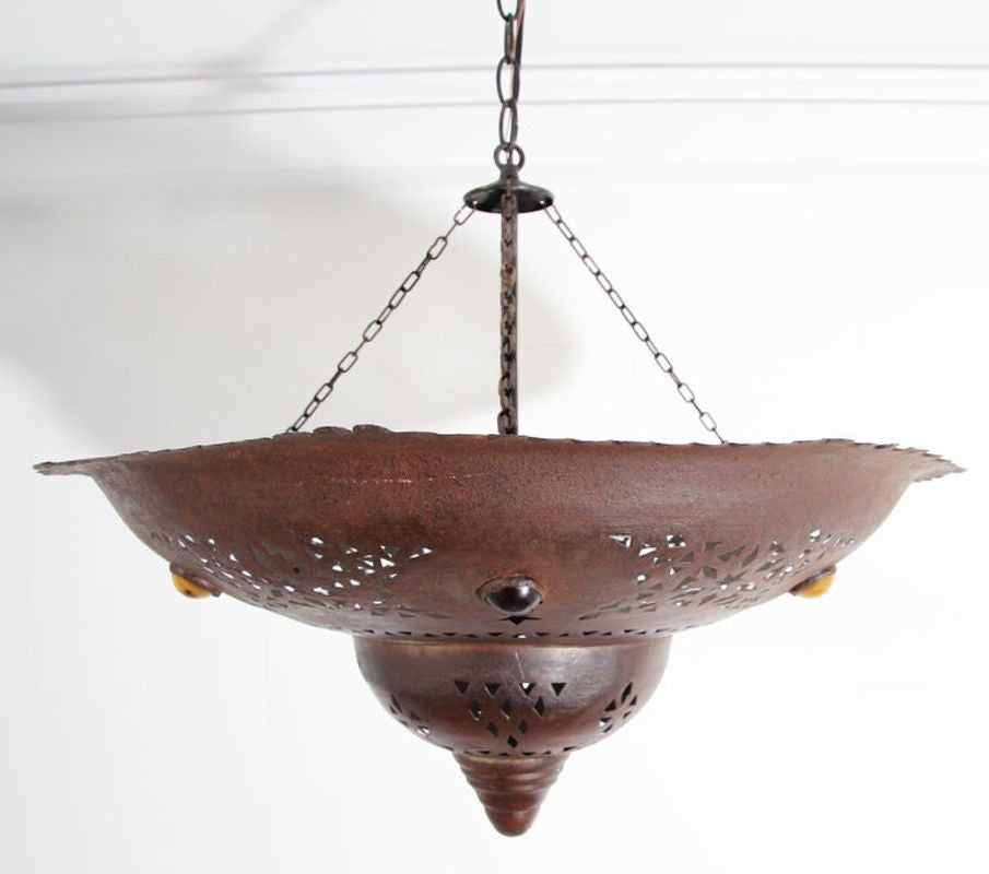 Handcrafted Moroccan Metal Chandelier with Moorish Design