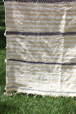 Vintage Moroccan Handcrafted Wedding Blanket Throw with Sequins