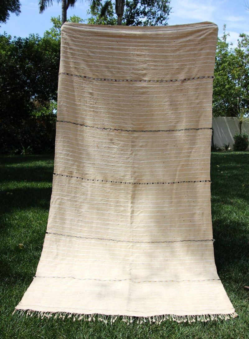 1960s Large Vintage Moroccan Wedding Berber Blanket Throw with Sequins