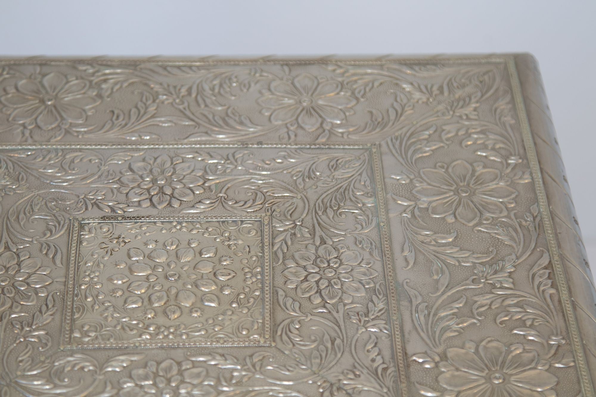 1950 Anglo-Indian Silver Wrapped Clad Side Low Table