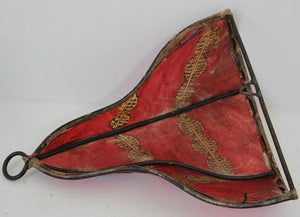 Tribal Art African Parchment Wall Sconce Red
