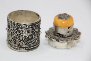 Silvered Metal Lidded Box