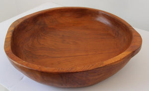 Large Vintage Hand Hewn Organic Teak Burl Bowl