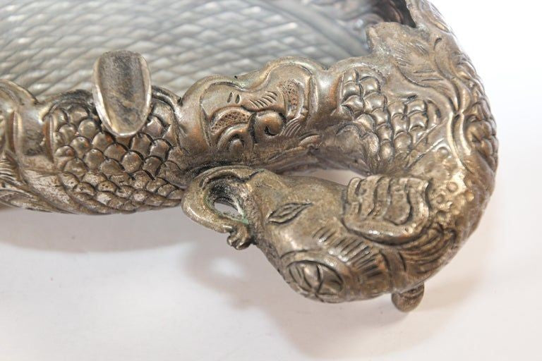 Mughal Indian Raj Style Elephant Shape Silver Ashtray