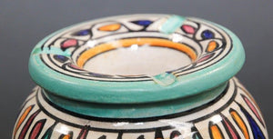 Moroccan Hand Painted Vintage Ceramic Astray from Fez