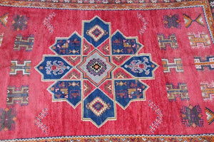 1960s Moroccan Vintage Hand-Woven Berber Rug