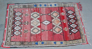 Moroccan Vintage Hand-Woven Boujad Berber Rug, circa 1960