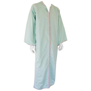 Moorish Turquoise Blue 1970s Maxi Dress Caftan