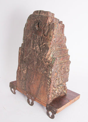 Wall Bracket Architectural Carved Wood Fragment from India