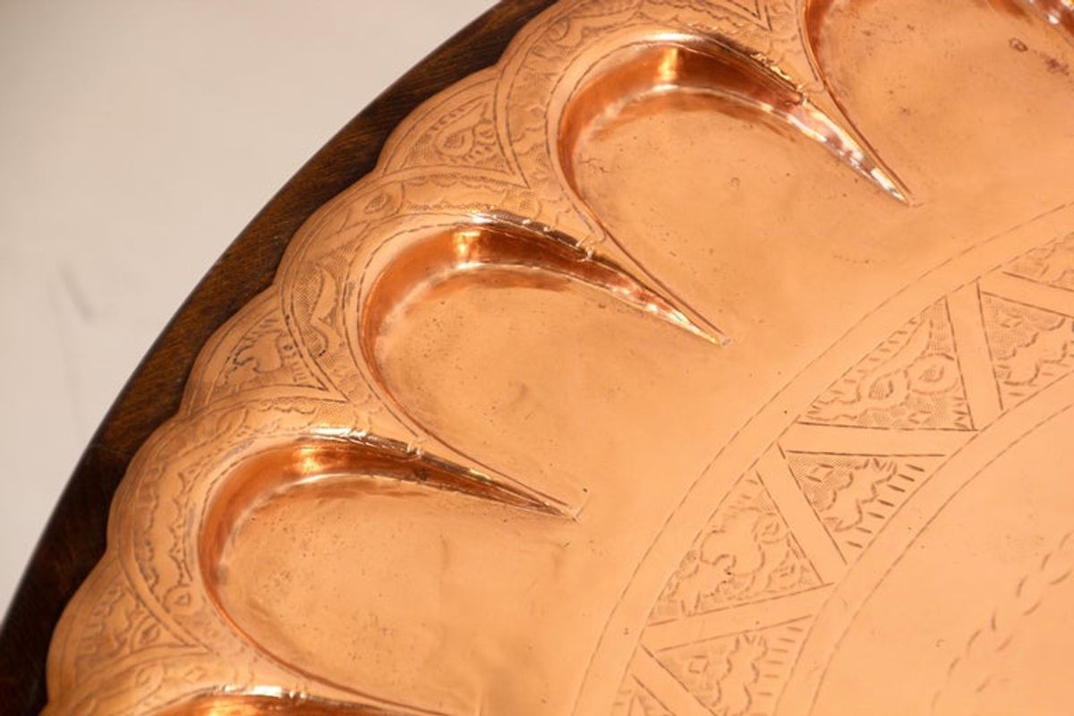 Moorish Turkish Copper Tray Table