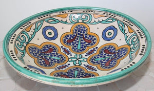 Moroccan Moorish Ceramic Bowl with Lid, Tajine from Fez
