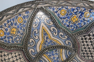 Decorative Moroccan Moorish Handcrafted Ceramic Bowl Dish from Fez