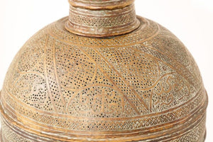 Antique 19th Century Middle Eastern Oriental Brass Mughal Floor Lamp