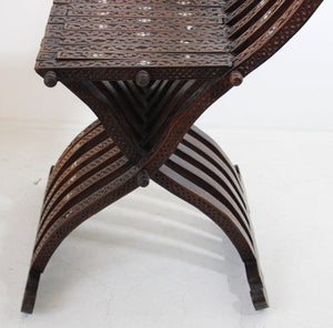 Moorish 19th Century Folding Chair Inlaid