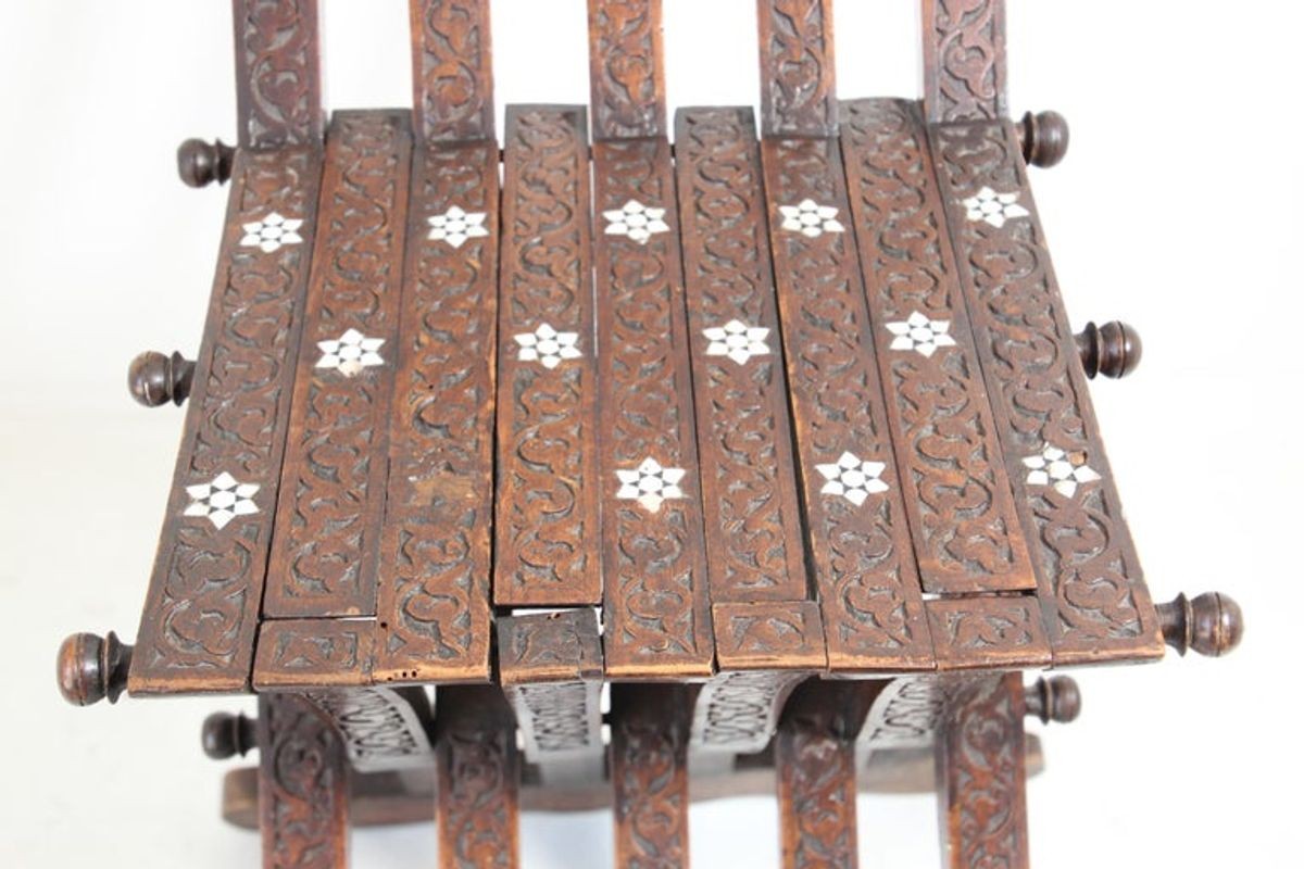 Moorish Moroccan 19th Century Folding Chair Inlaid