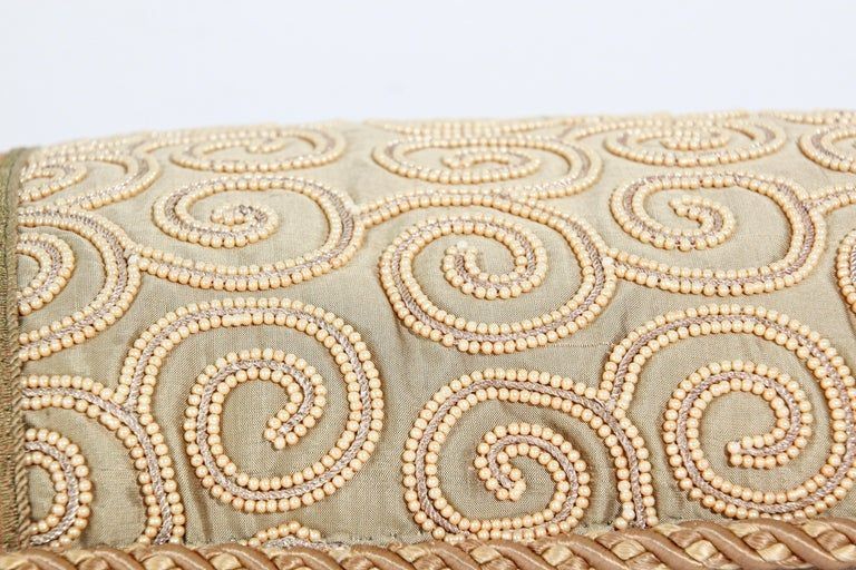 Moorish Style Decorative Throw Pillow by John Richard, Gold Silk, 1980