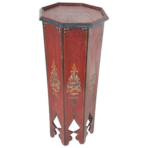Moroccan Moorish Hand Painted Pedestal Table