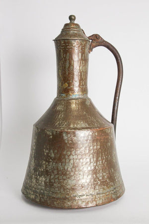 Antique 19th Century Middle Eastern Tinned Copper Ewer