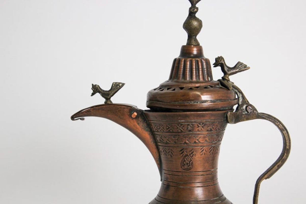 19th c Antique Middle Eastern Dallah Turkish Ottoman Bronze Copper