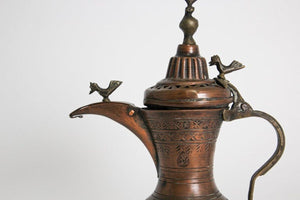 19th c Antique Middle Eastern Dallah Turkish Ottoman Bronze Copper Coffee Pot