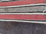 Moroccan Vintage Flat-Weave Black Camel Hair Tribal Rug