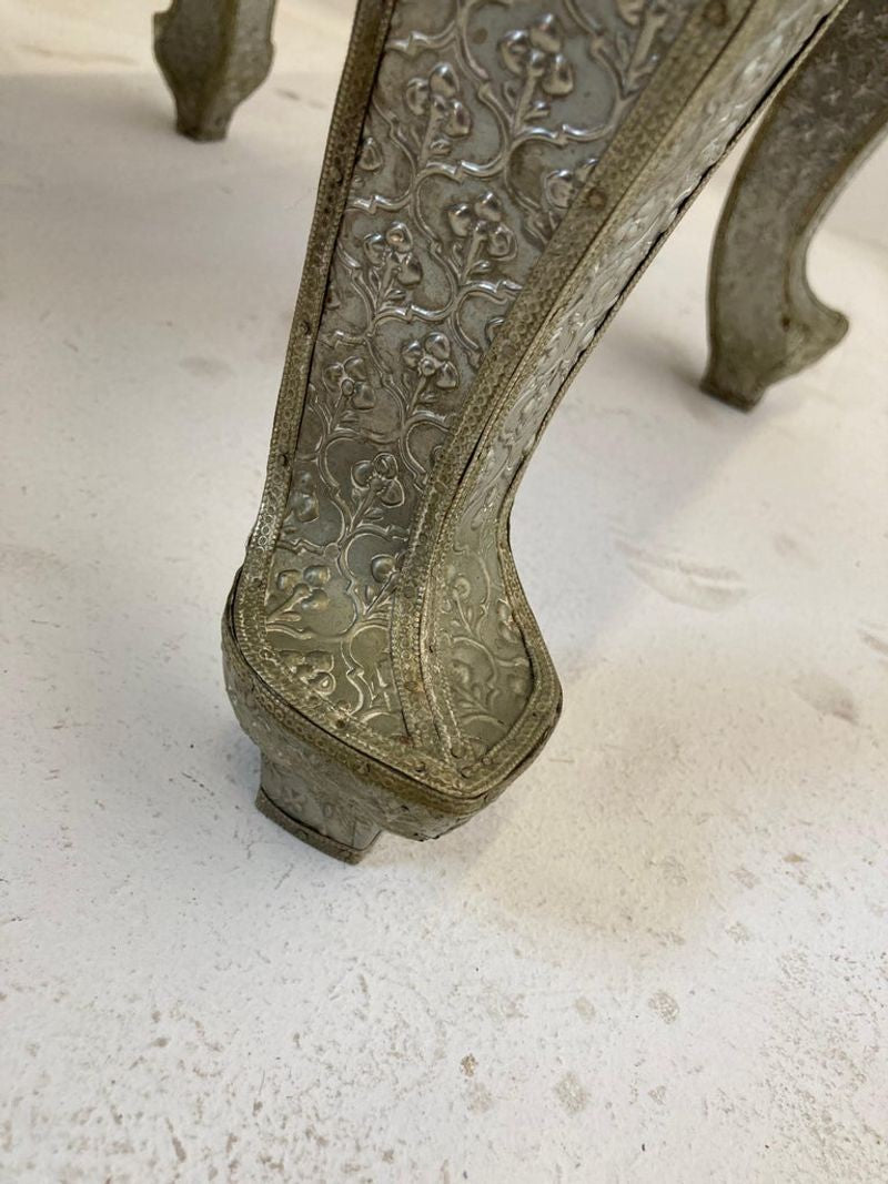 Vintage Anglo-Indian Silvered Wrapped Clad Side Low Table