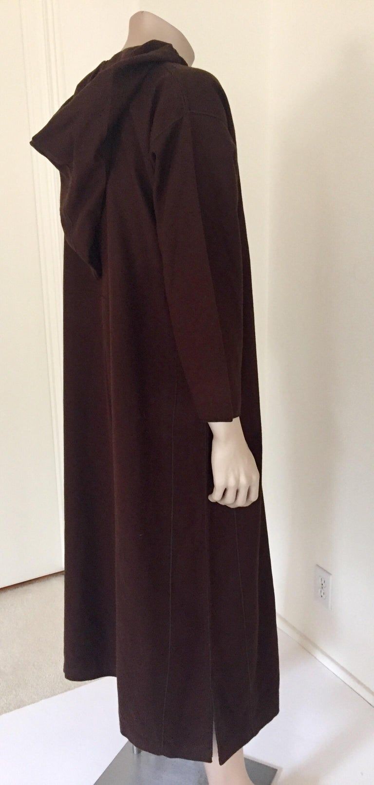 Moroccan Gentleman Hooded Brown Wool Djellaba