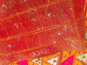 Phulkari Bawan Bagh Wedding Shawl, Silk Embroidery on Cotton, Punjab India