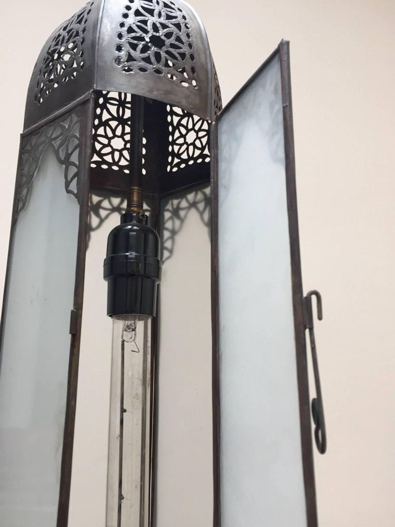Handcrafted Moroccan Moorish Milky Glass Pendant Light