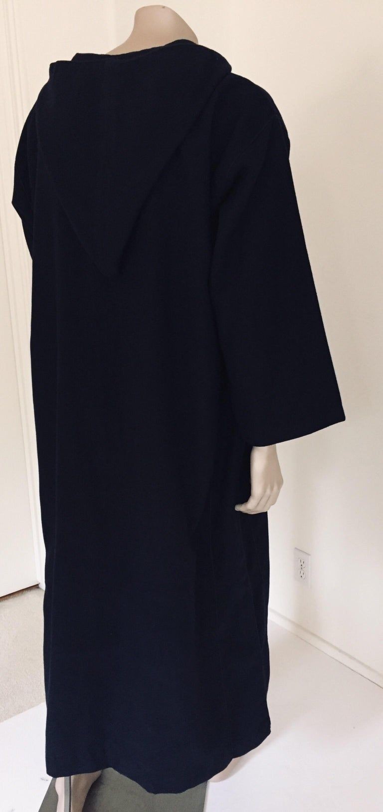 Moroccan Gentleman Hooded Blue Wool Djellaba