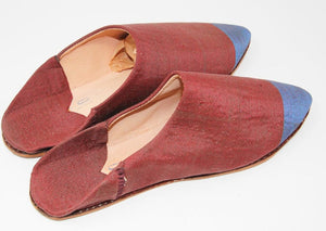 Moroccan Silk Slippers Burgundy