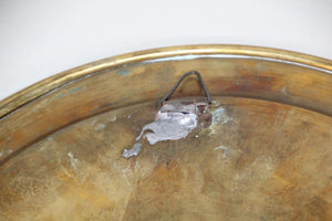 Egyptian Middle Eastern Tray Overlaid with Islamic Writing in Silver