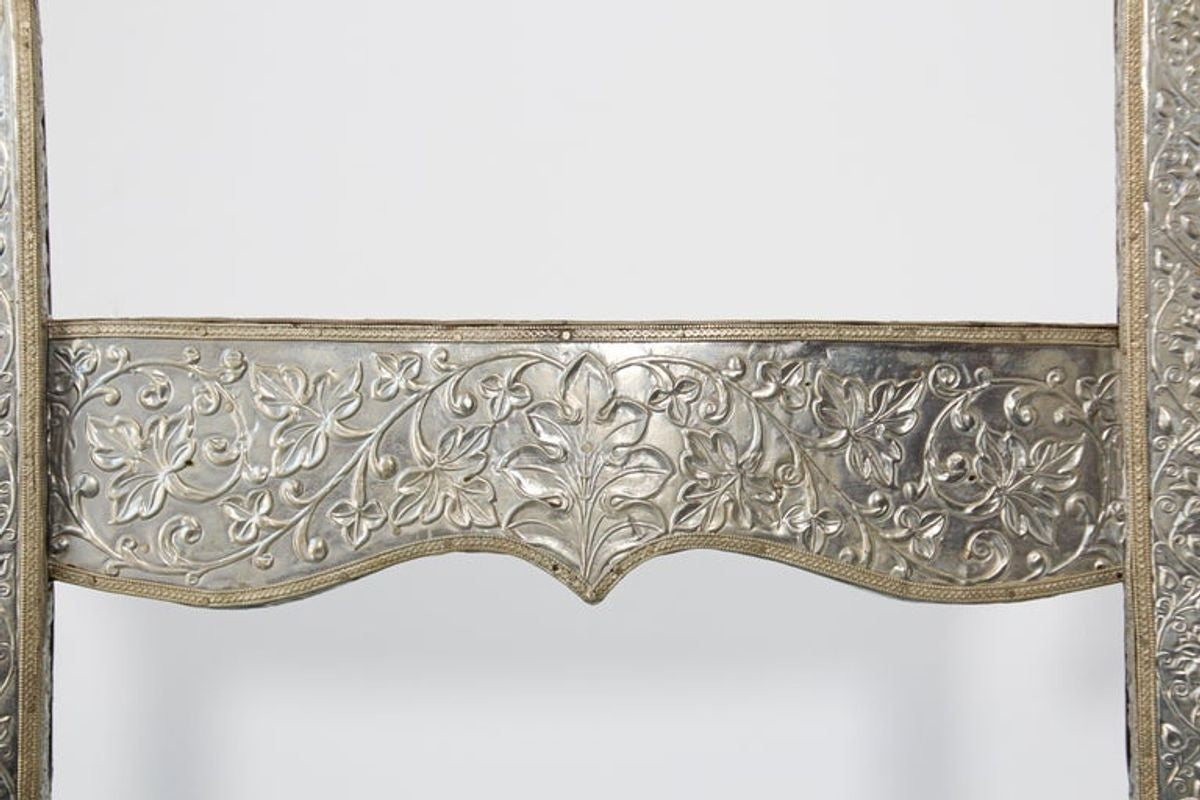 Anglo-Indian Silvered Wrapped Clad Side Chairs and Table